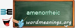 WordMeaning blackboard for amenorrheic